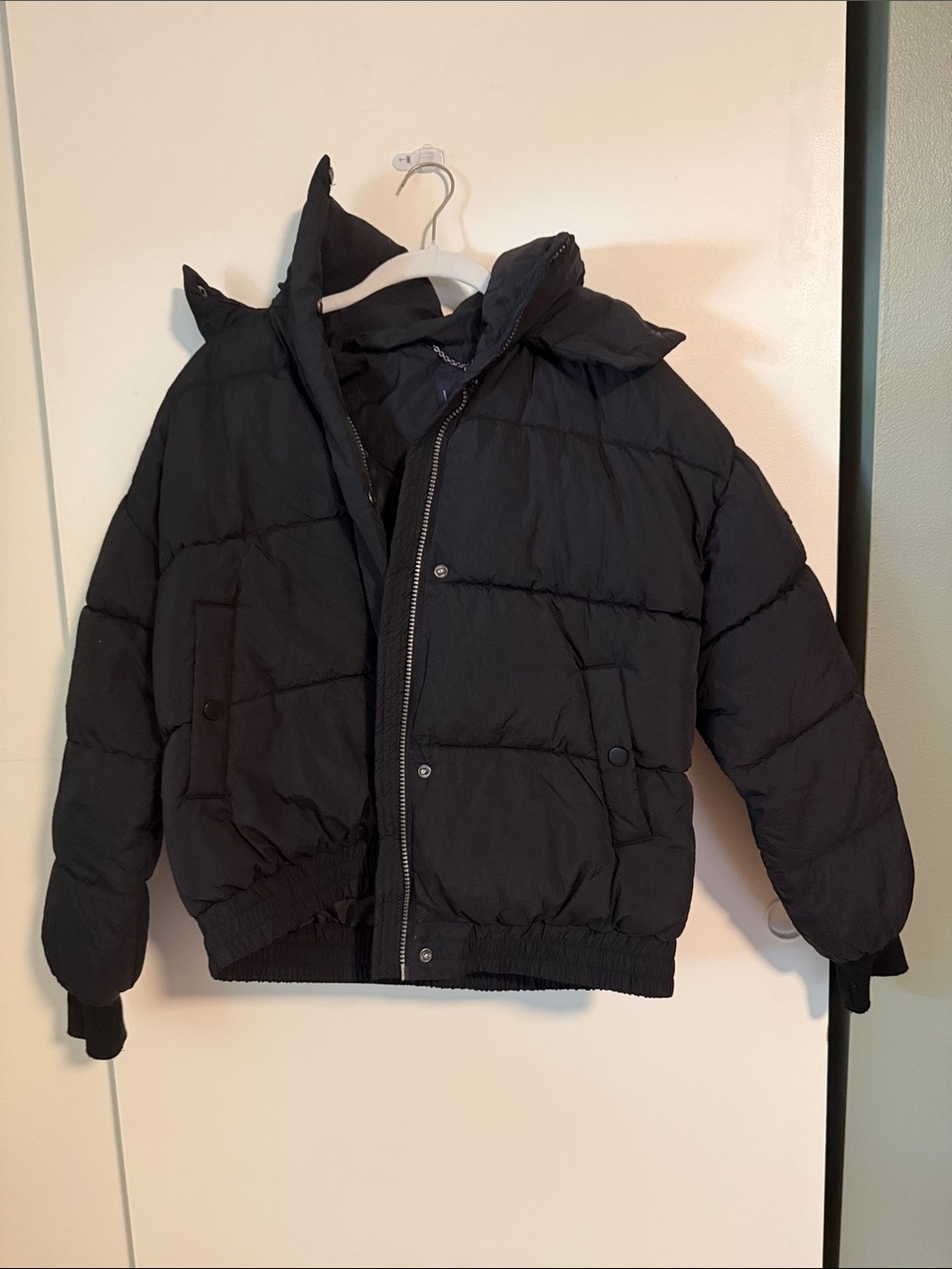 Lucky Brand Black Hooded Puffer Jacket